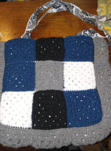 Load image into Gallery viewer, Hand Crocheted Blue Purse